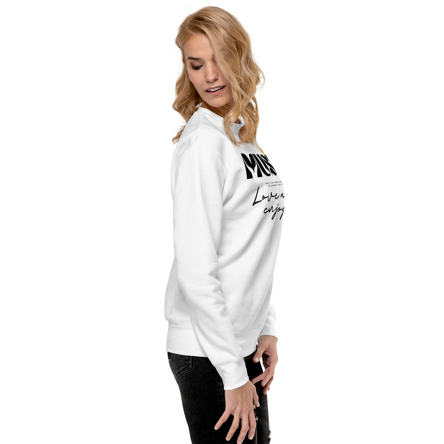 Essential Stylish Crewneck Premium Sweatshirt with "Music" motif