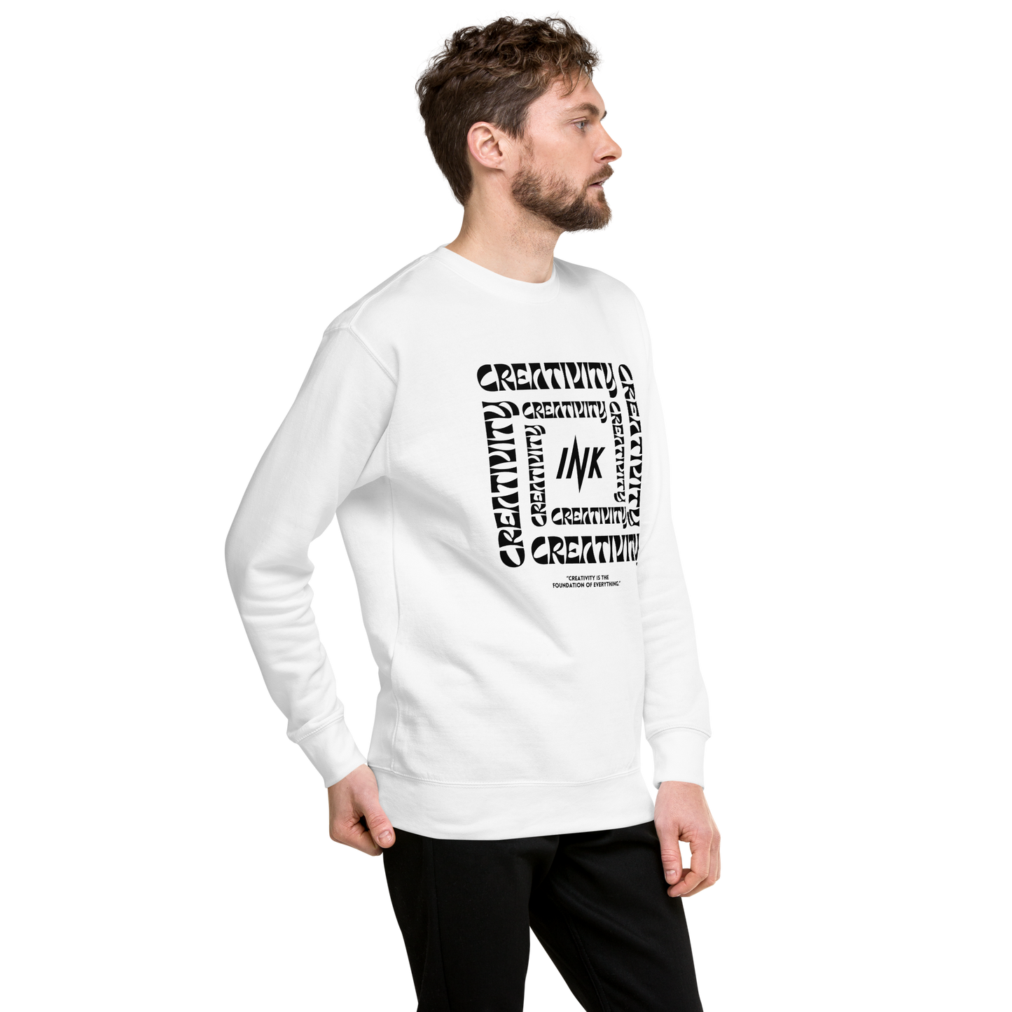 Essential Stylish Crewneck Premium Sweatshirt with "Cube of Creativity" print