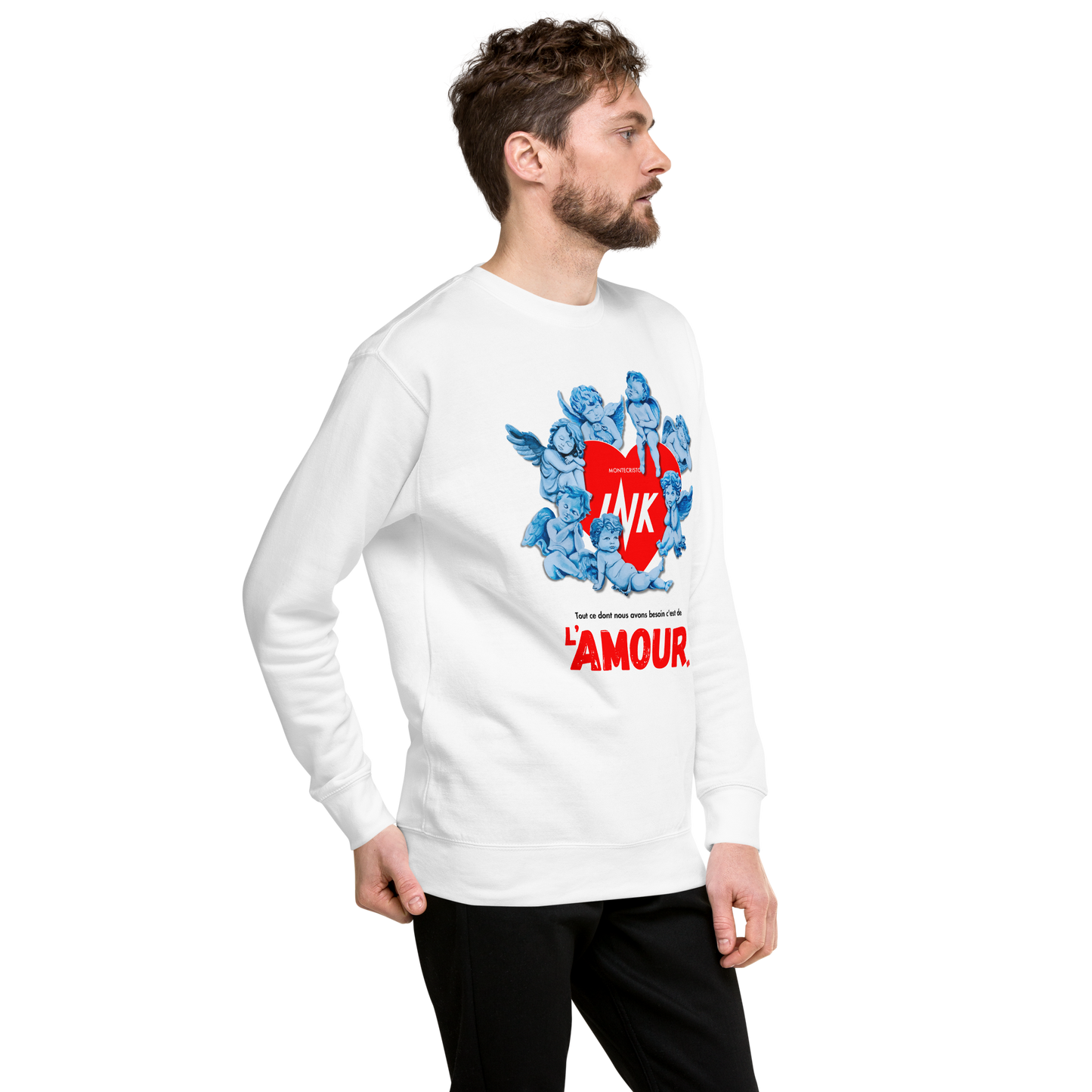 Essential Stylish Crewneck Premium Sweatshirt with "AMOUR" motif