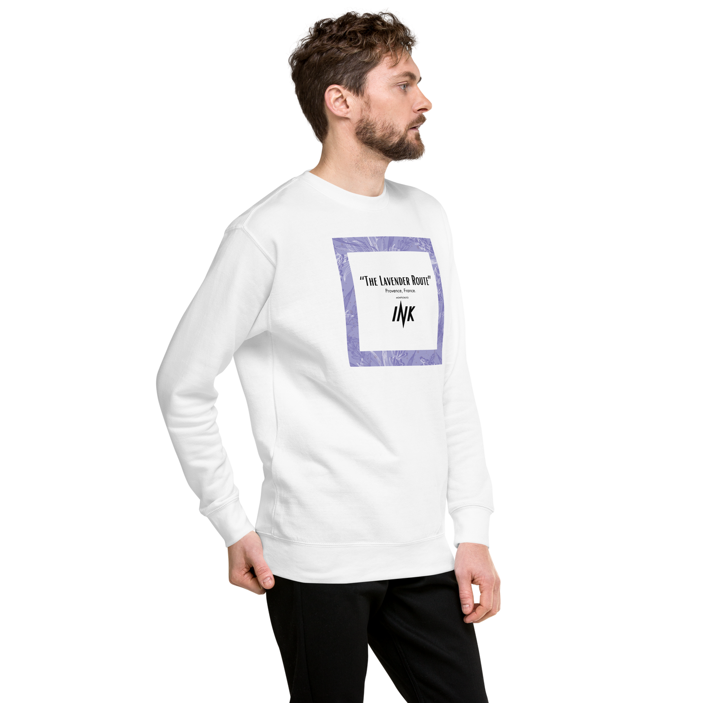 Essential Stylish Crewneck Premium Sweatshirt with “The Lavender Route” motif