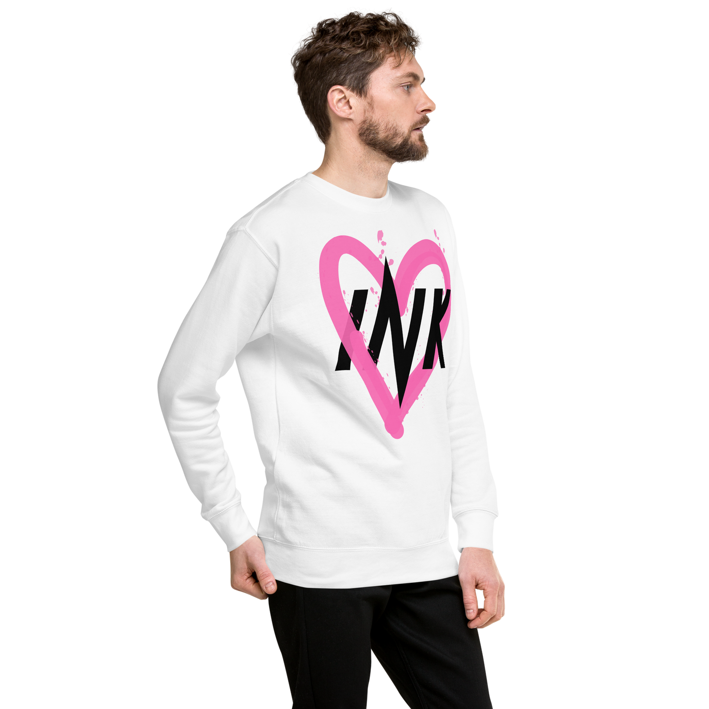 Essential Stylish Crewneck Premium Sweatshirt with “Ink Heart” motif