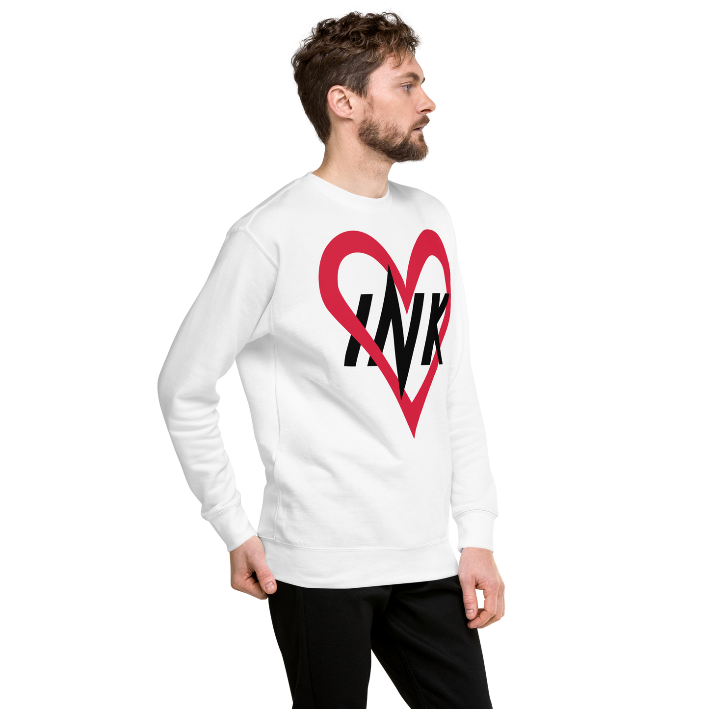 Essential Stylish Crewneck Premium Sweatshirt with “Ink Love” motif