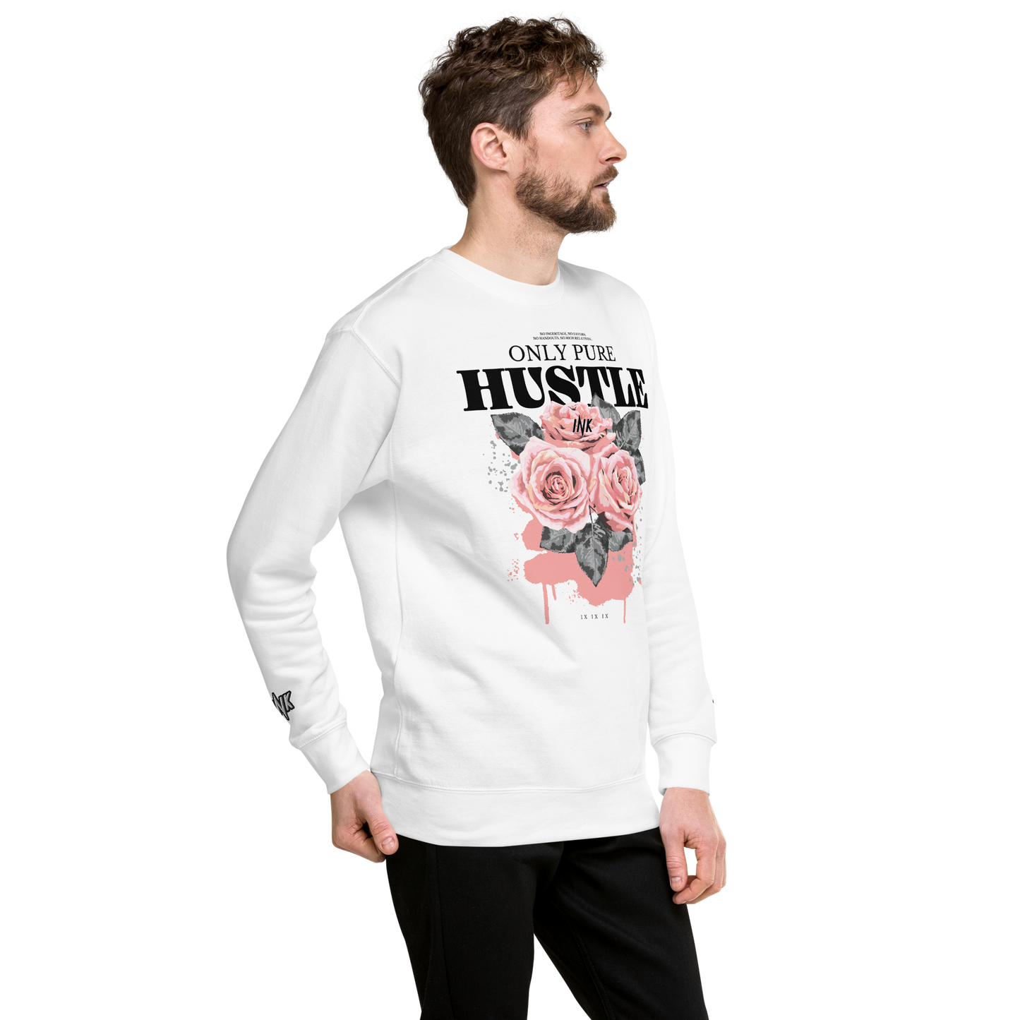 Essential Stylish Crewneck Premium Sweatshirt with "Only Pure Hustle" motif