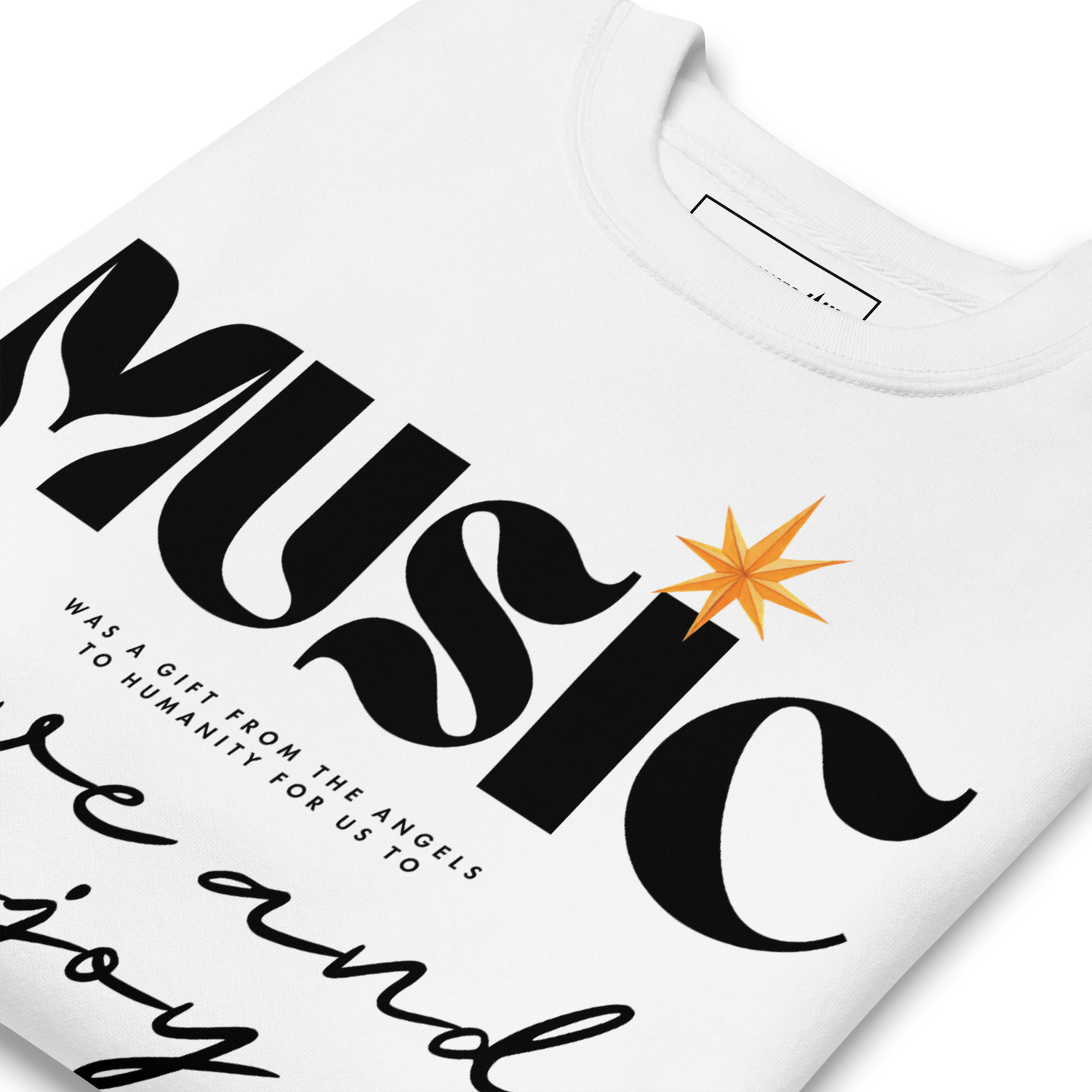 Essential Stylish Crewneck Premium Sweatshirt with "Music" motif