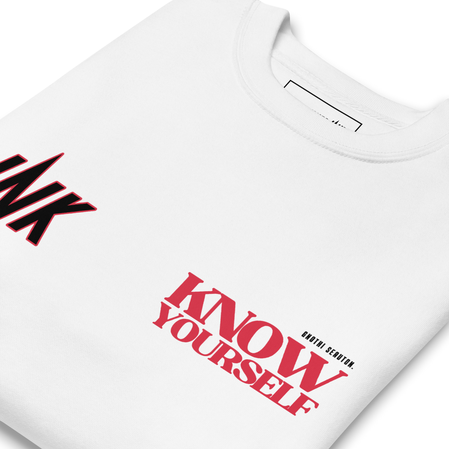 Essential Stylish Crewneck Premium Sweatshirt with "Know Yourself" design