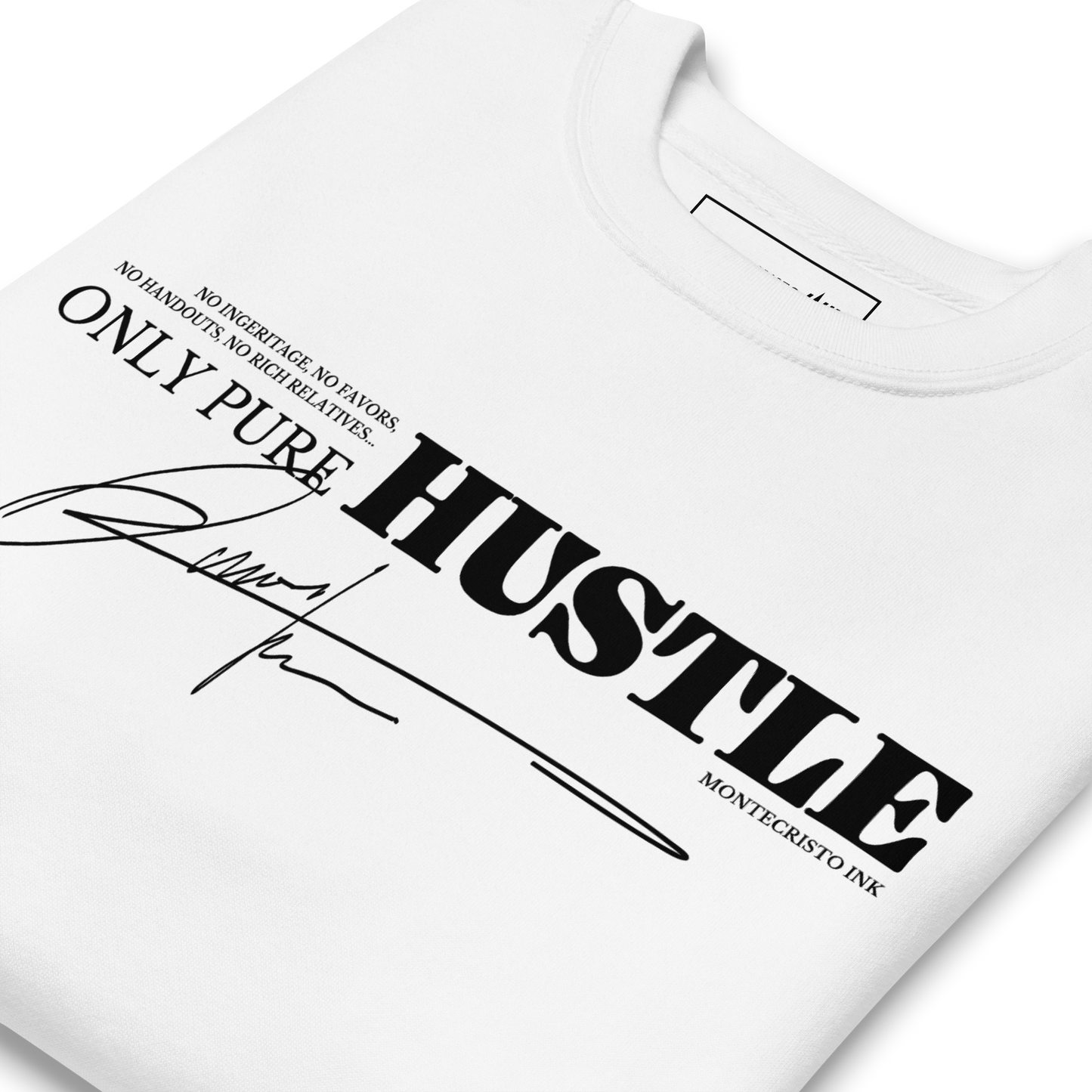 Essential Stylish Crewneck Premium Sweatshirt with "Only Pure Hustle" motif