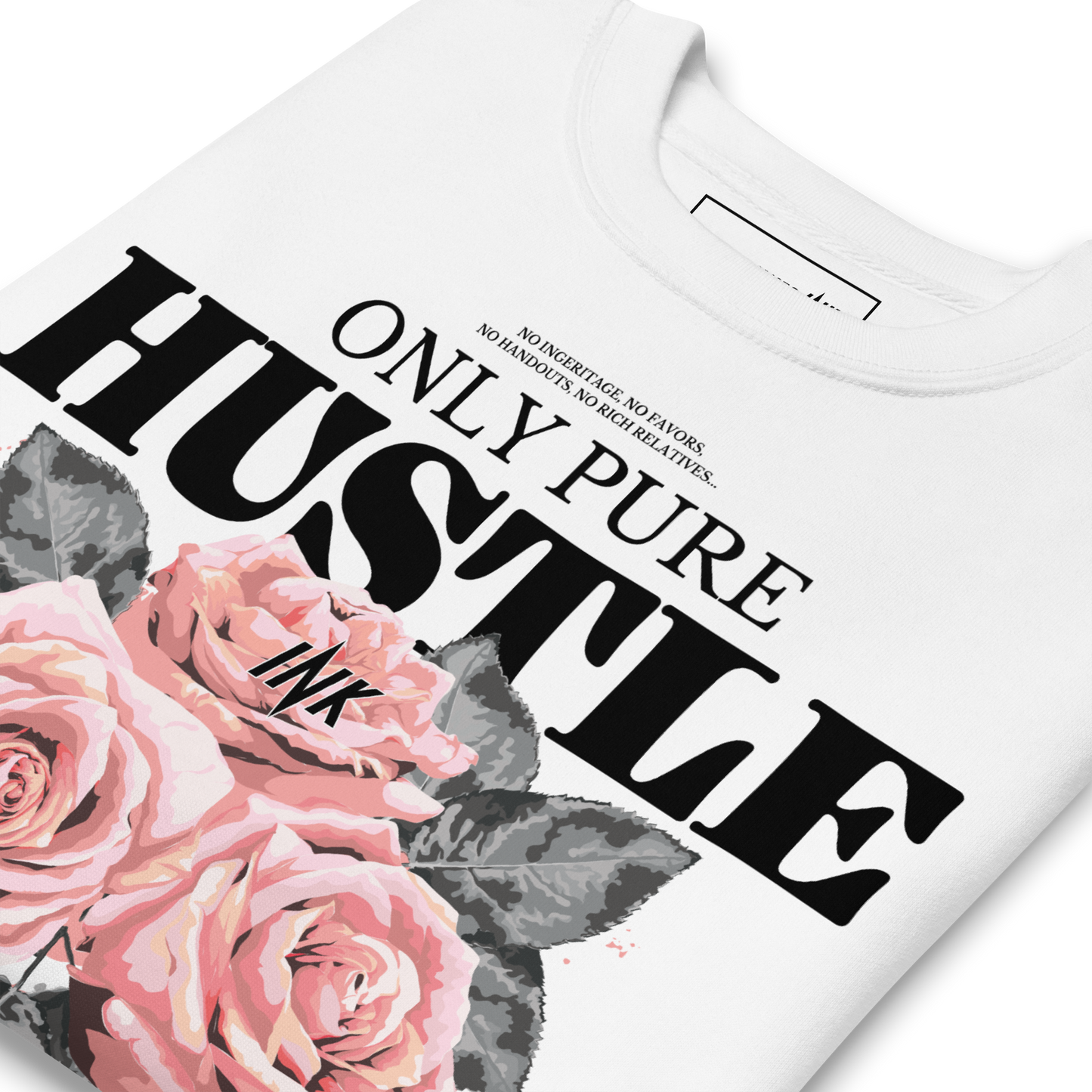 Essential Stylish Crewneck Premium Sweatshirt with "Only Pure Hustle" motif