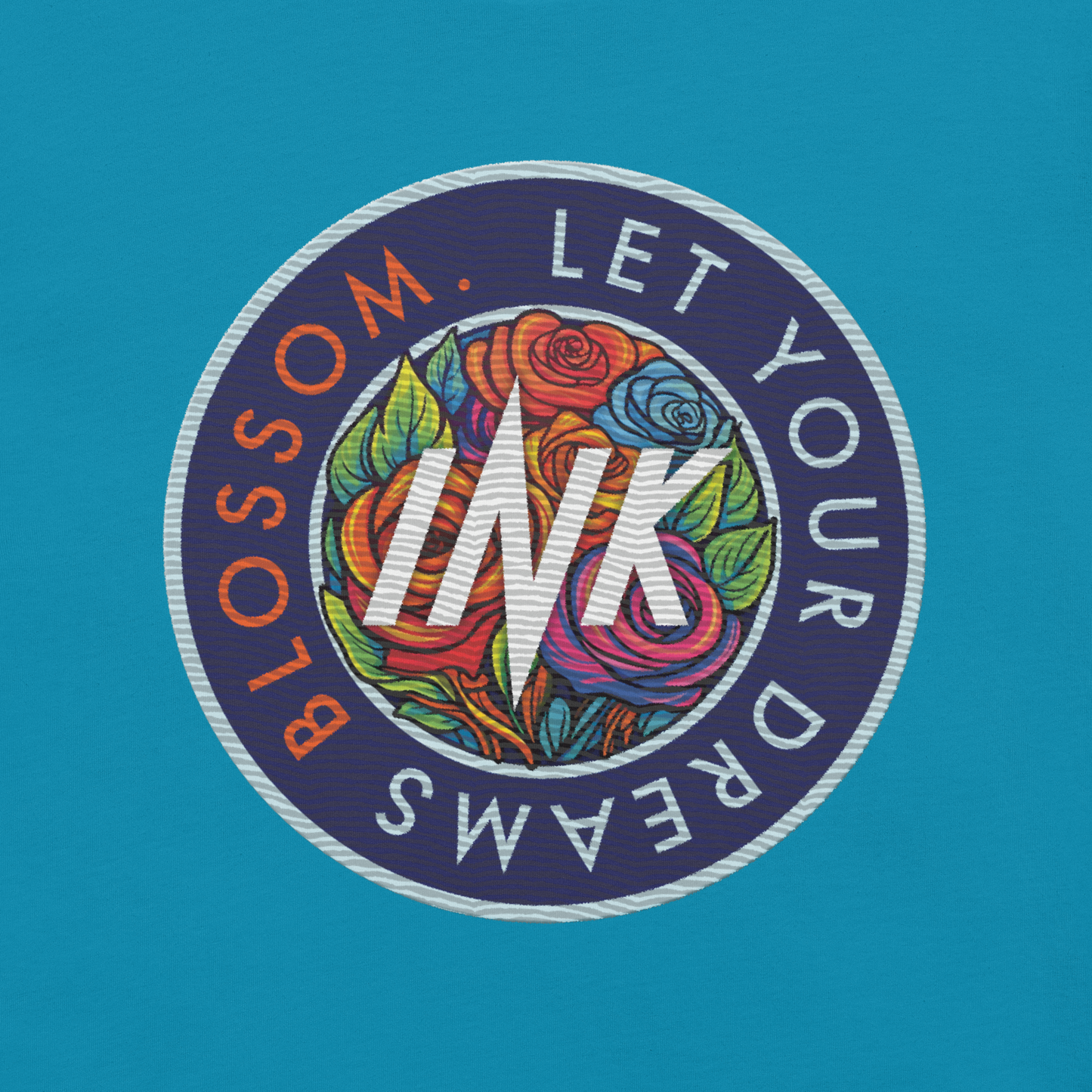 Essential Luxe Lightweight Cotton Tee with "Let Your Dreams Blossom" Embroidery