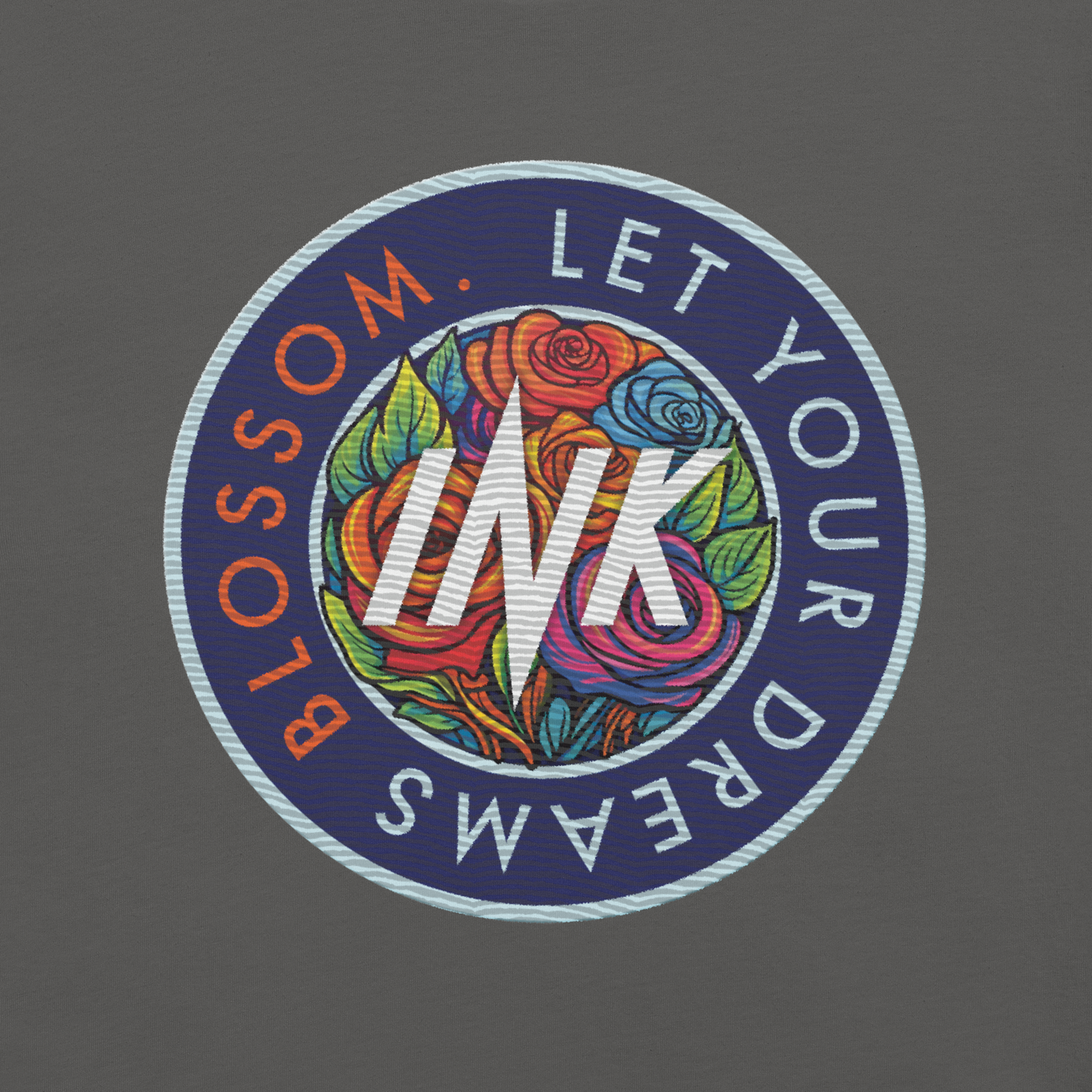 Essential Luxe Lightweight Cotton Tee with "Let Your Dreams Blossom" Embroidery