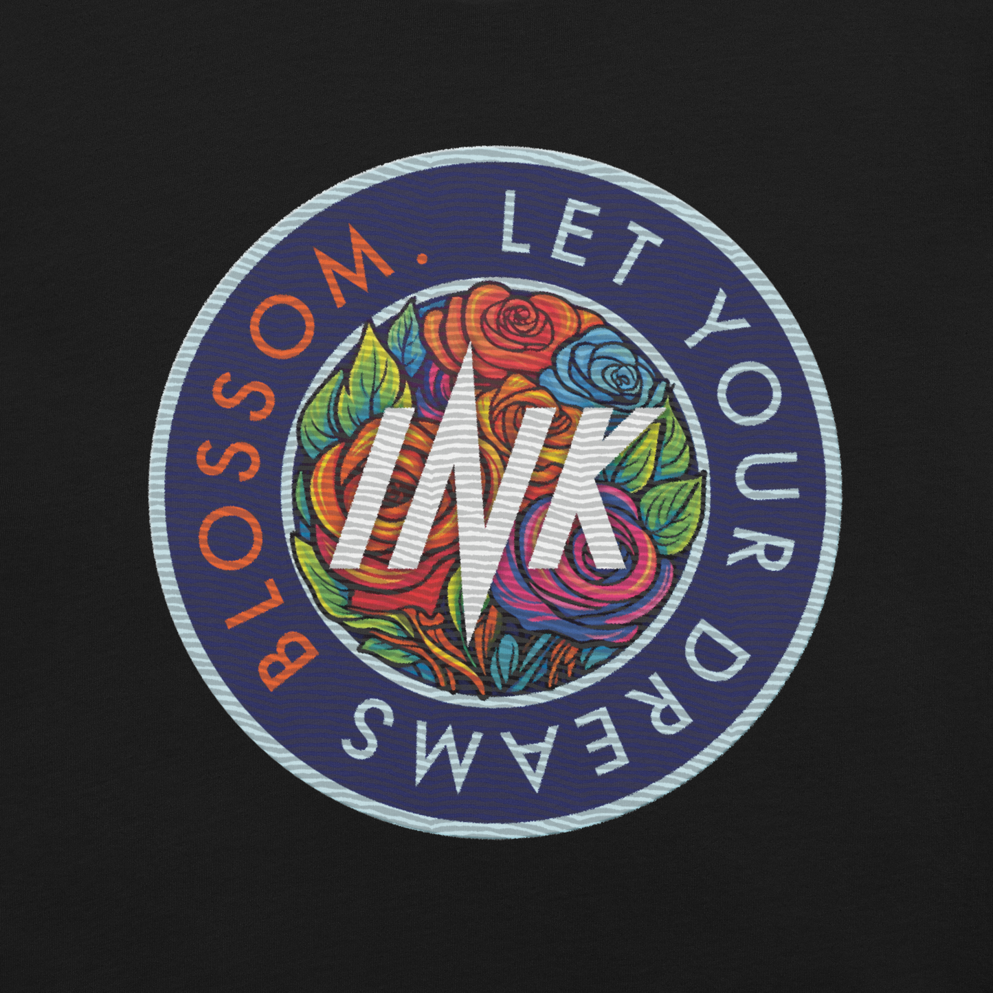 Essential Luxe Lightweight Cotton Tee with "Let Your Dreams Blossom" Embroidery