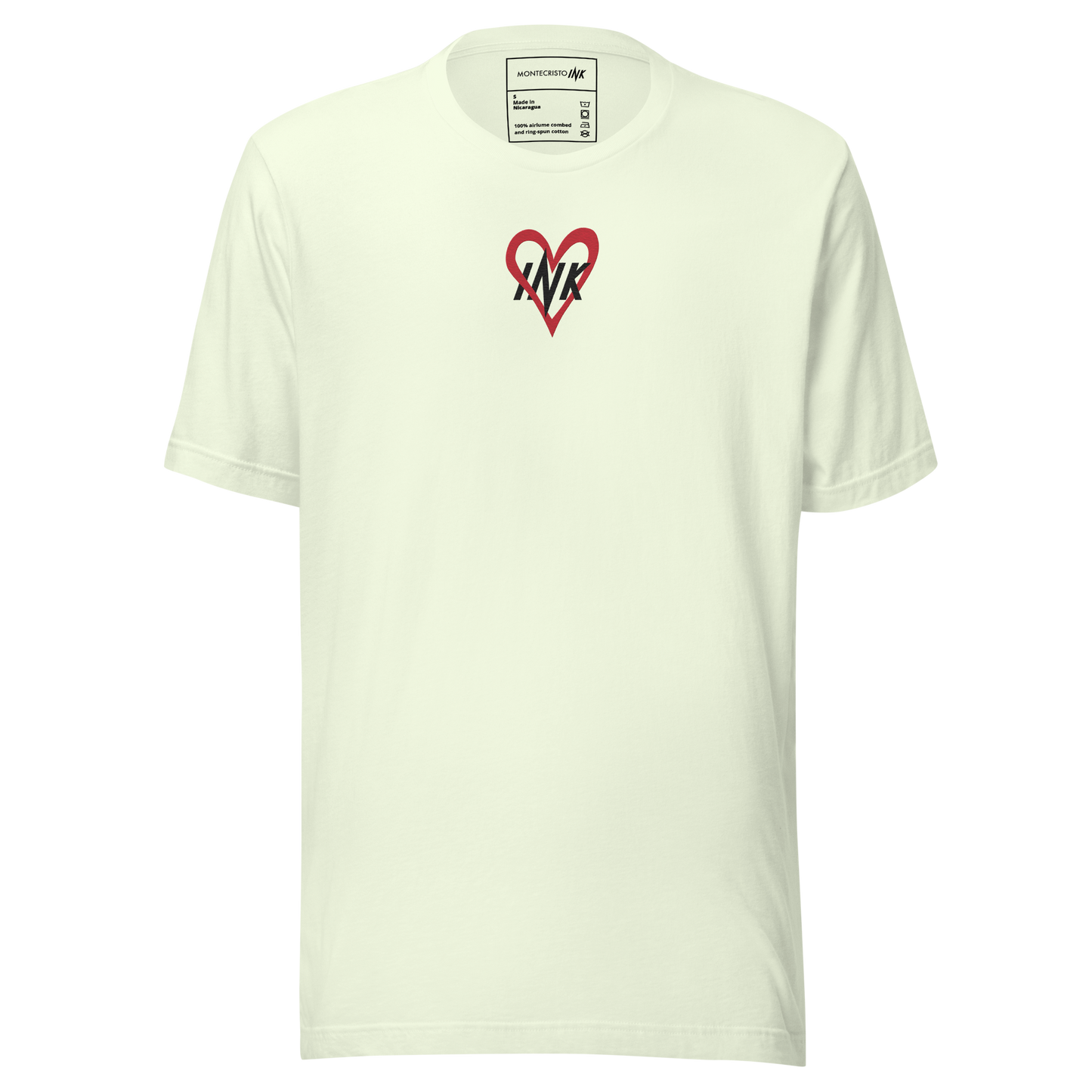 Essential Luxe Lightweight Cotton Tee with "Ink Love" Embroidered Motif