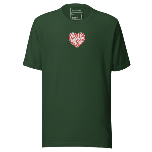 Essential Luxe Lightweight Cotton Tee with "Self Love Club" Embroidered Motif