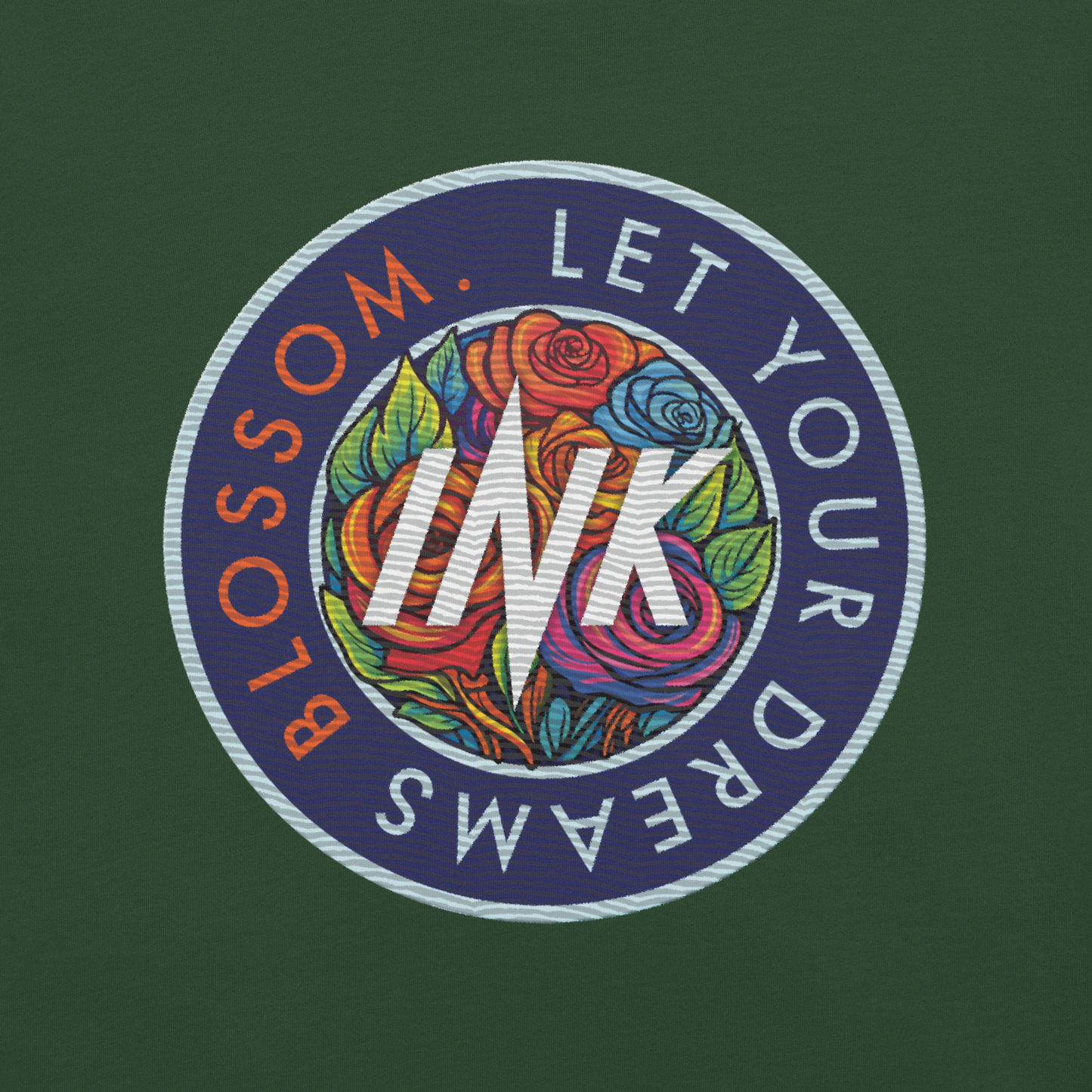 Essential Luxe Lightweight Cotton Tee with "Let Your Dreams Blossom" Embroidery