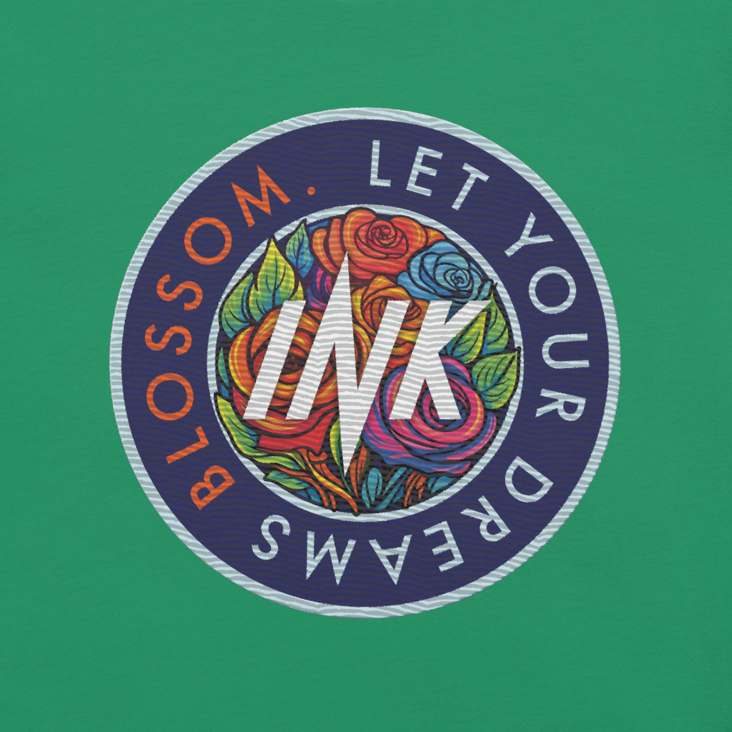 Essential Luxe Lightweight Cotton Tee with "Let Your Dreams Blossom" Embroidery