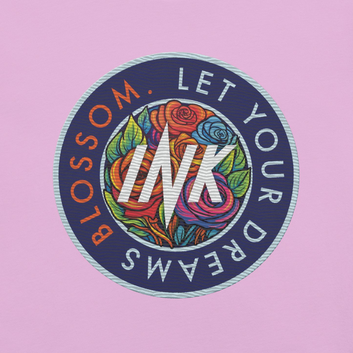 Essential Luxe Lightweight Cotton Tee with "Let Your Dreams Blossom" Embroidery