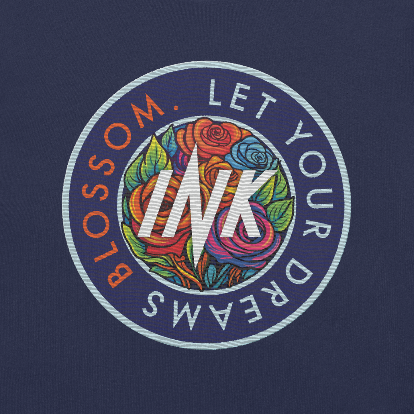 Essential Luxe Lightweight Cotton Tee with "Let Your Dreams Blossom" Embroidery