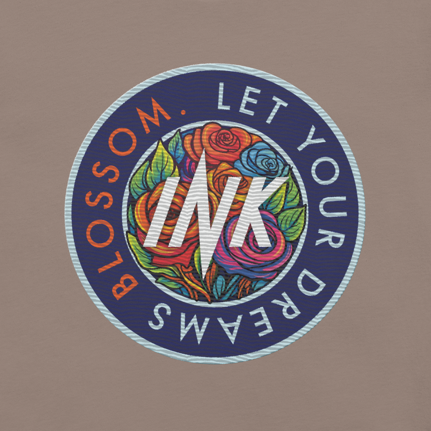 Essential Luxe Lightweight Cotton Tee with "Let Your Dreams Blossom" Embroidery