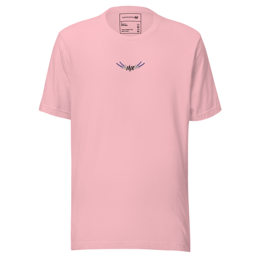 Essential Luxe Lightweight Cotton Tee with “The Lavender Route” Embroidered Motif