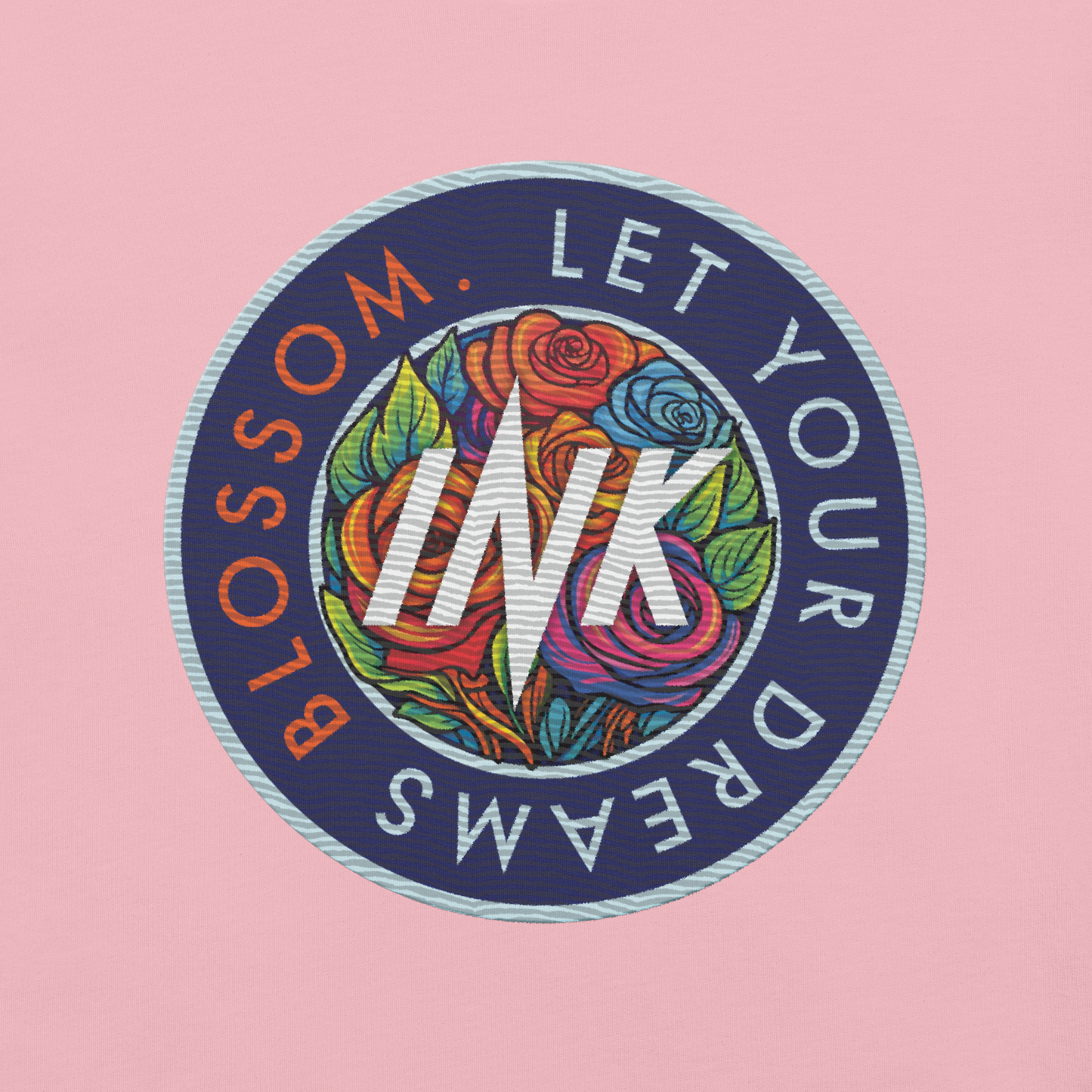 Essential Luxe Lightweight Cotton Tee with "Let Your Dreams Blossom" Embroidery