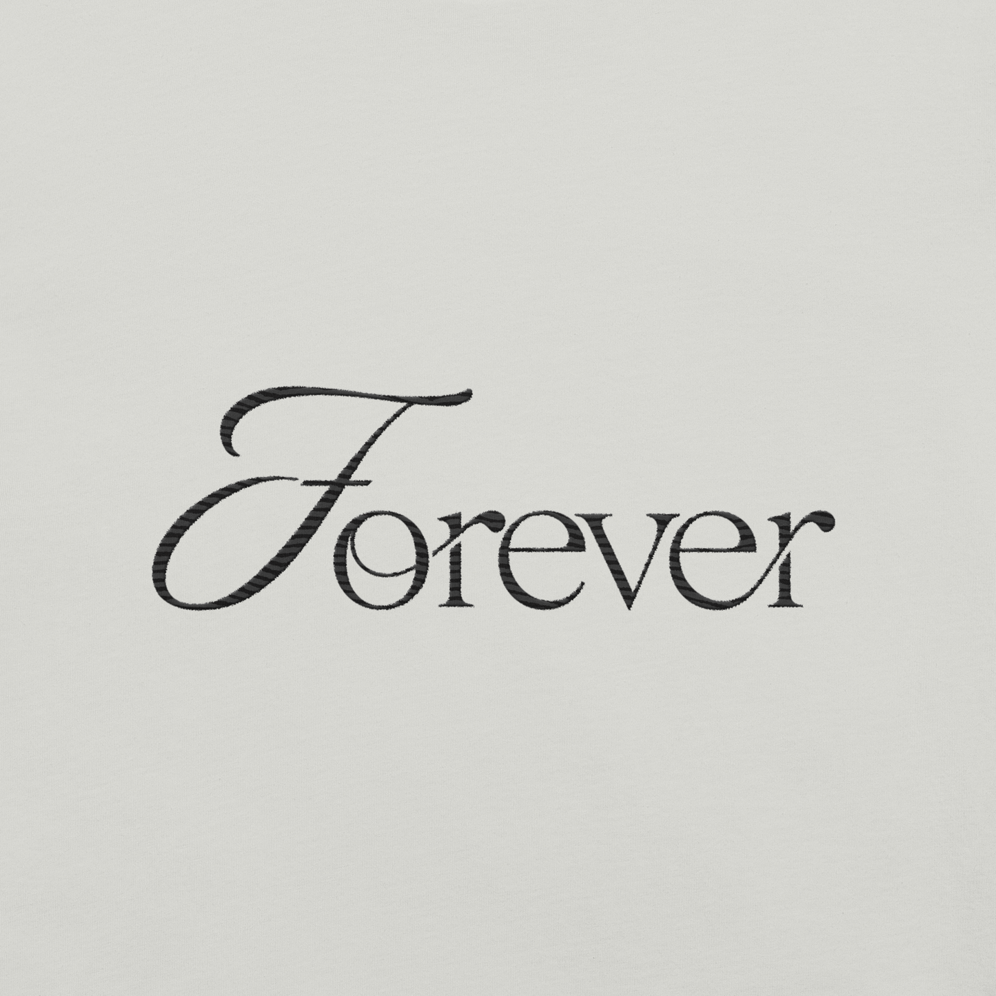 Essential Luxe Lightweight Cotton Tee with “Forever” Embroidered Motif