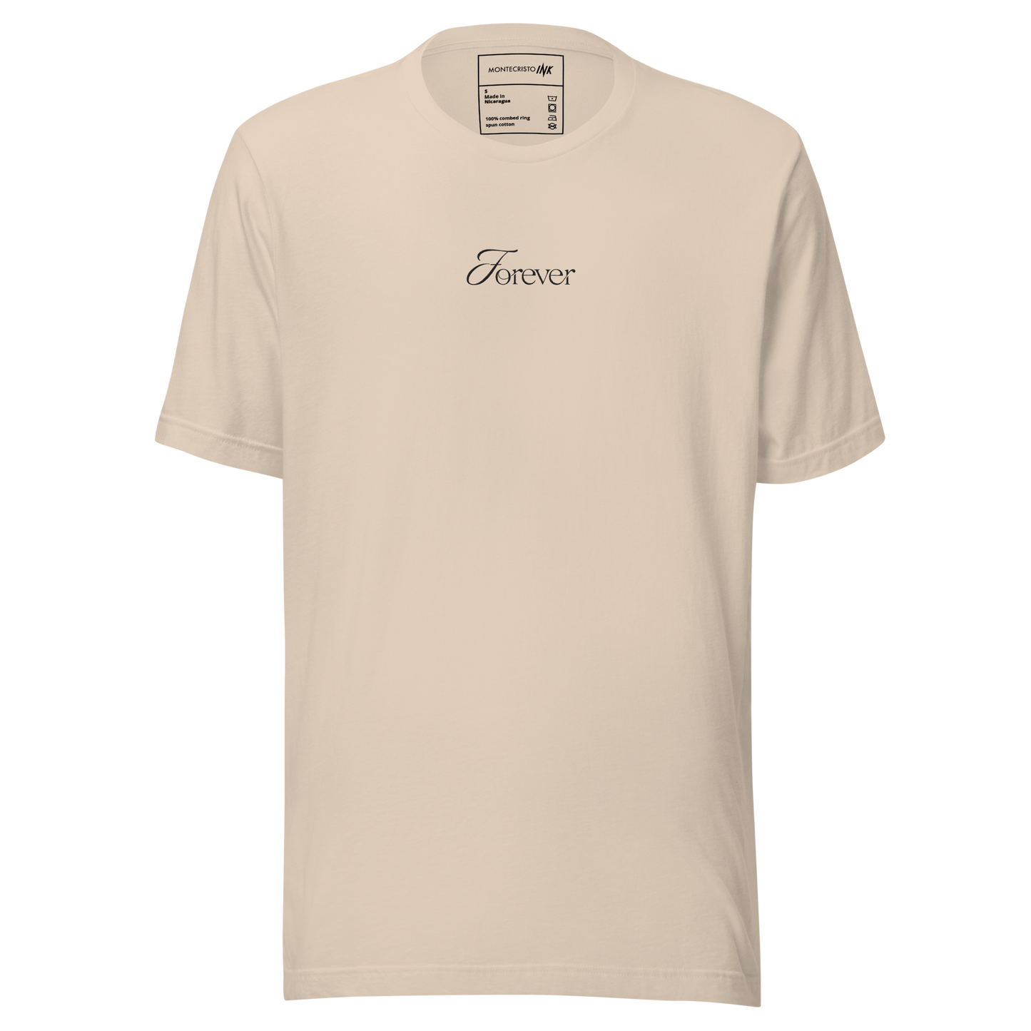 Essential Luxe Lightweight Cotton Tee with “Forever” Embroidered Motif