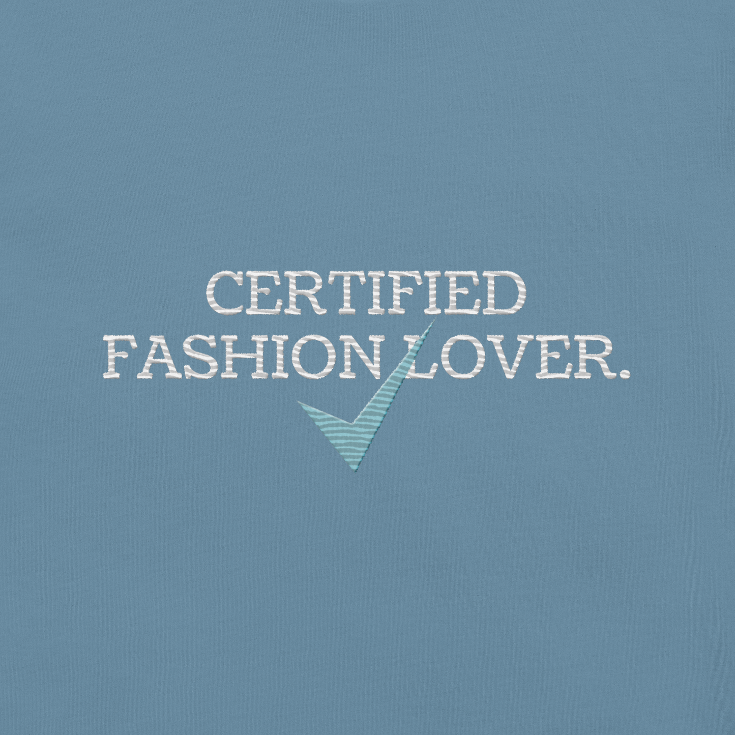 Essential Luxe Lightweight Cotton Tee with "Certified Fashion Lover" Embroidered Motif