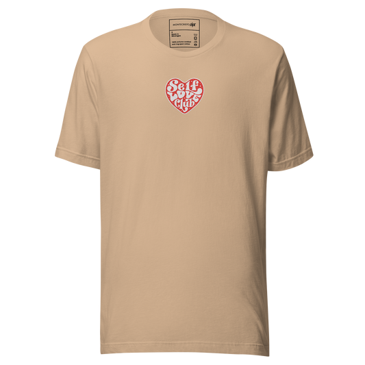 Essential Luxe Lightweight Cotton Tee with "Self Love Club" Embroidered Motif