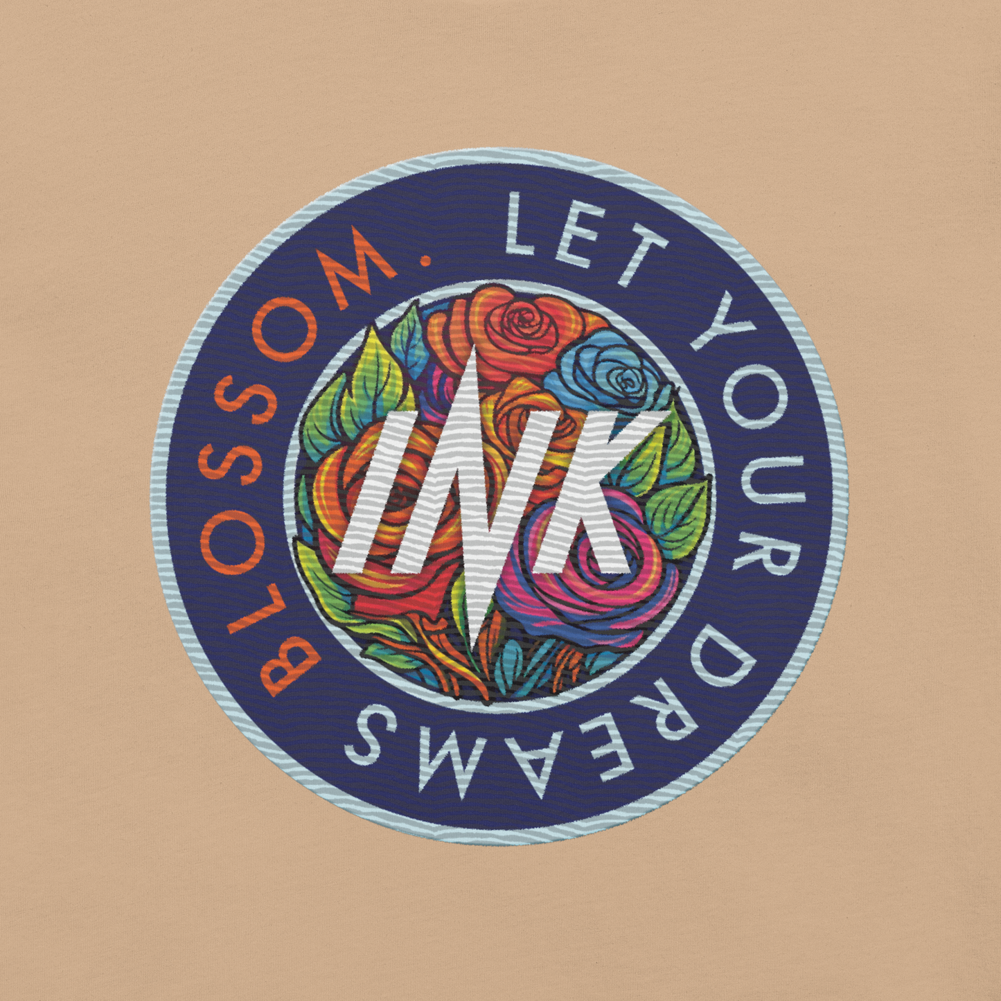 Essential Luxe Lightweight Cotton Tee with "Let Your Dreams Blossom" Embroidery