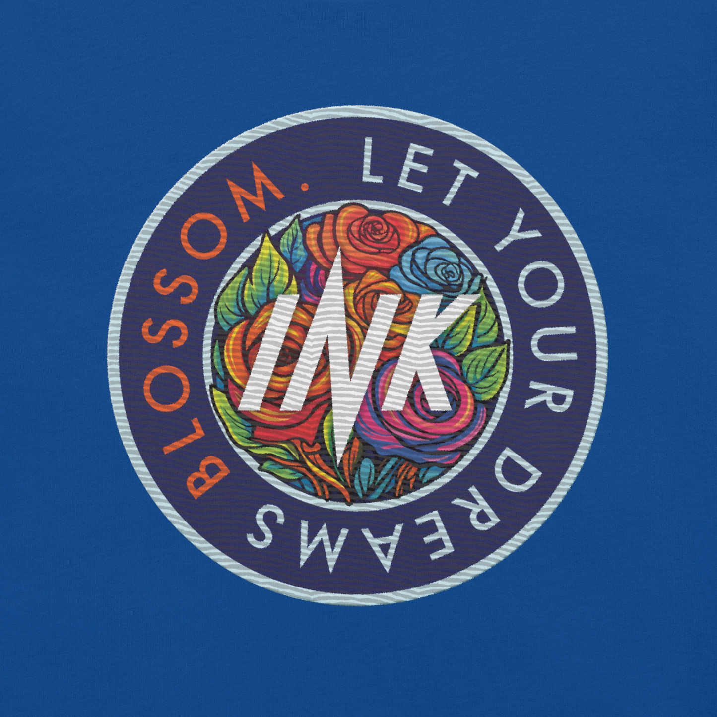 Essential Luxe Lightweight Cotton Tee with "Let Your Dreams Blossom" Embroidery