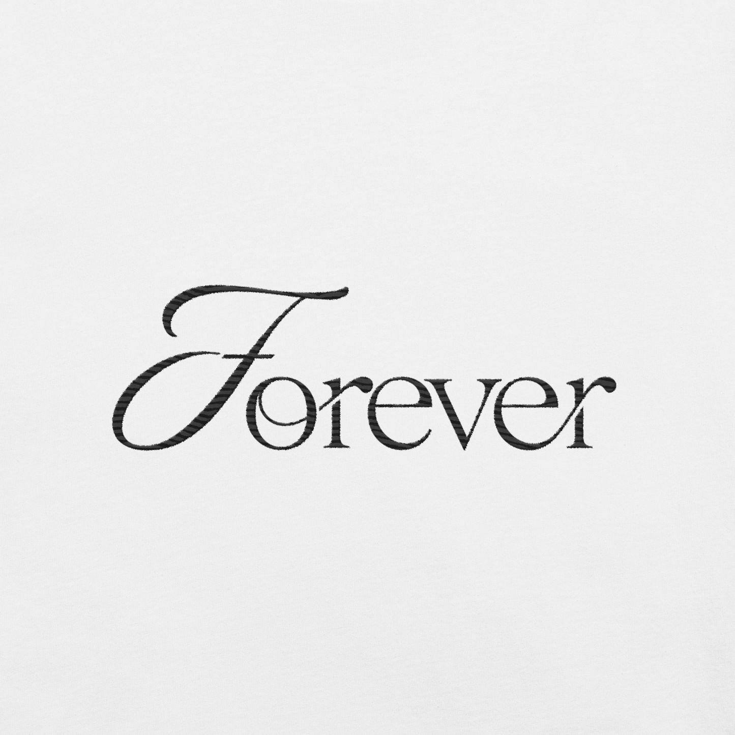 Essential Luxe Lightweight Cotton Tee with “Forever” Embroidered Motif