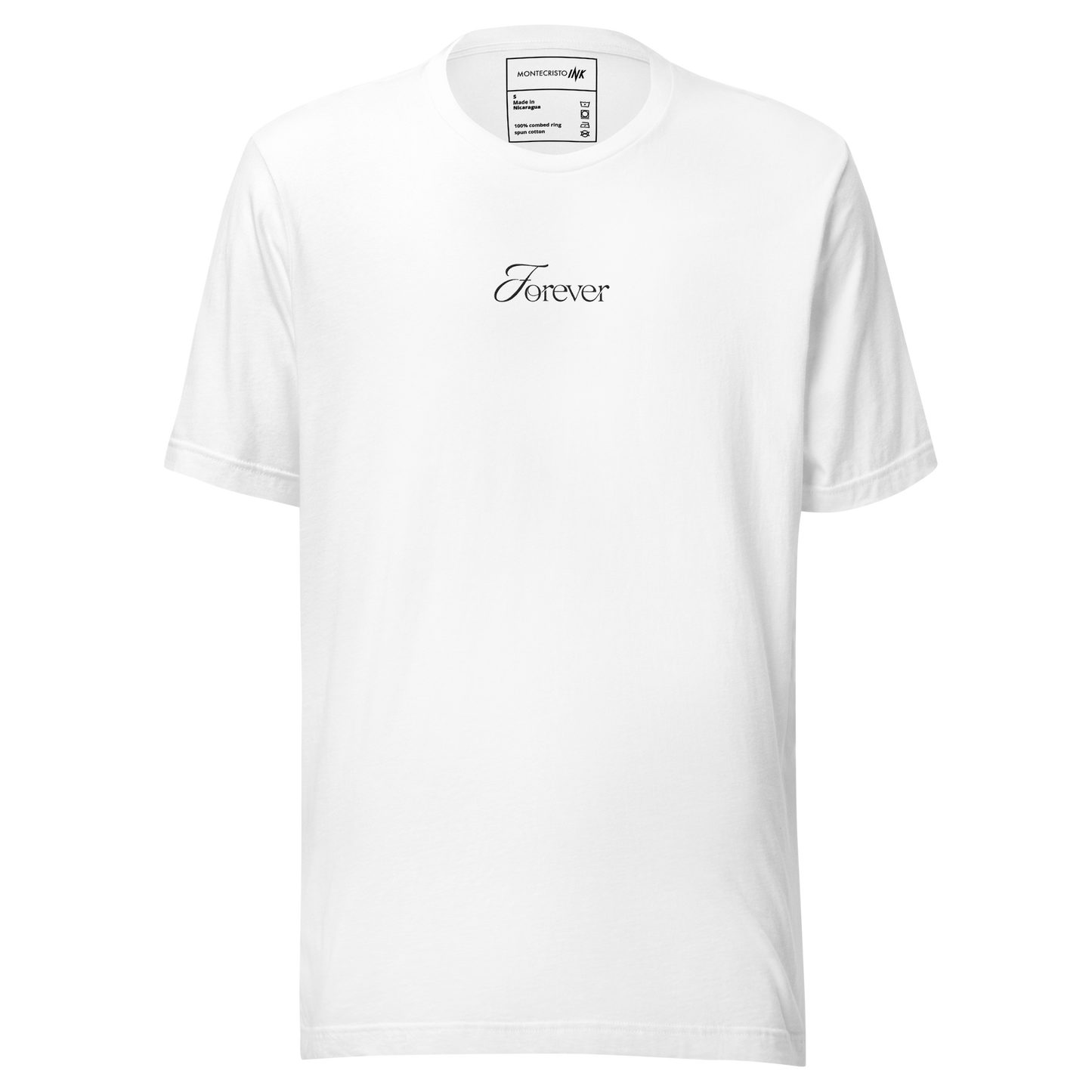 Essential Luxe Lightweight Cotton Tee with “Forever” Embroidered Motif