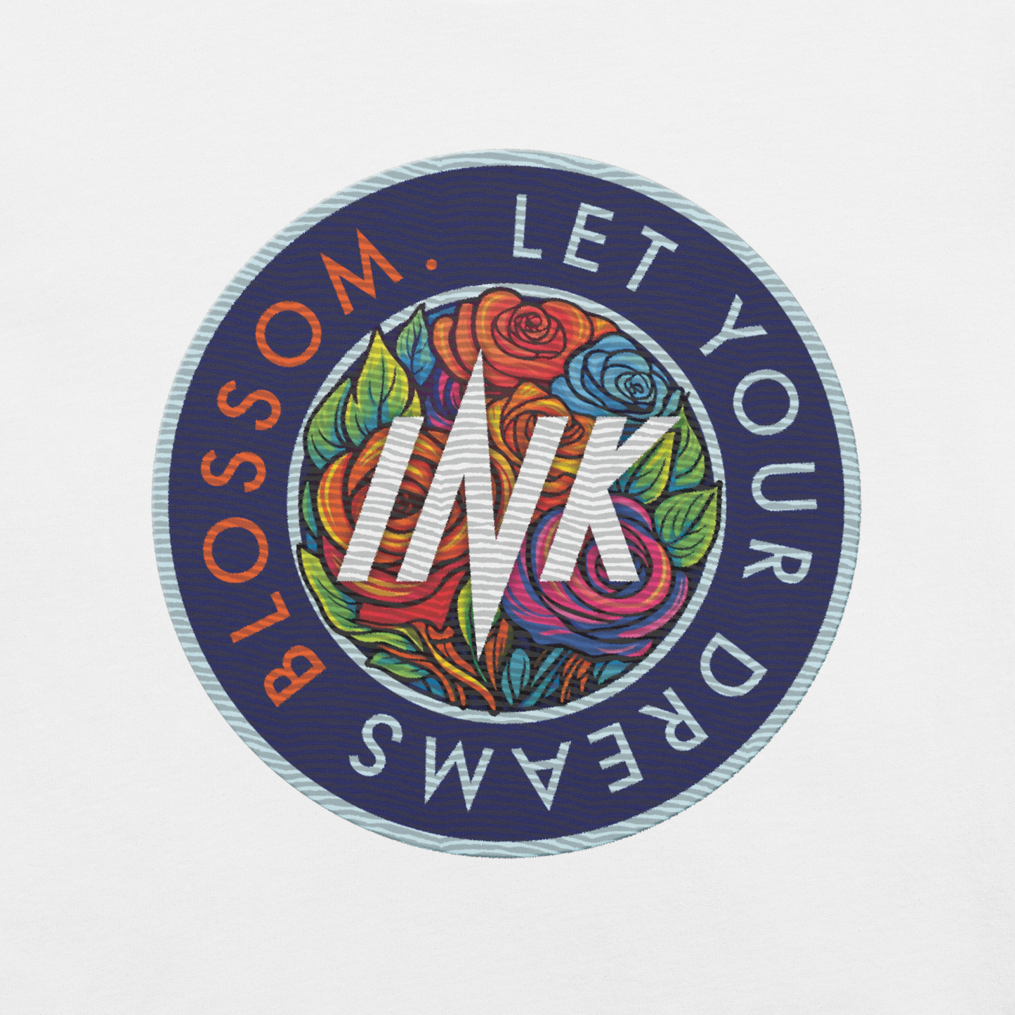 Essential Luxe Lightweight Cotton Tee with "Let Your Dreams Blossom" Embroidery