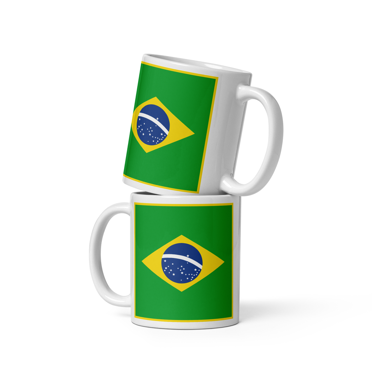 Brazil Flag "Stylish Glossy Ceramic Mug"