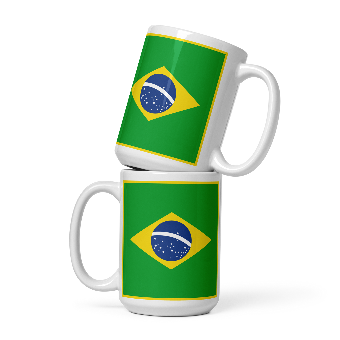 Brazil Flag "Stylish Glossy Ceramic Mug"