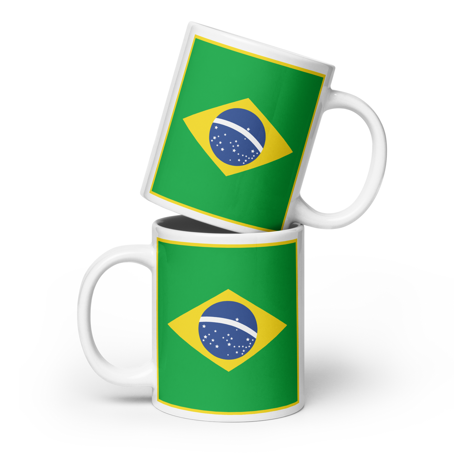 Brazil Flag "Stylish Glossy Ceramic Mug"