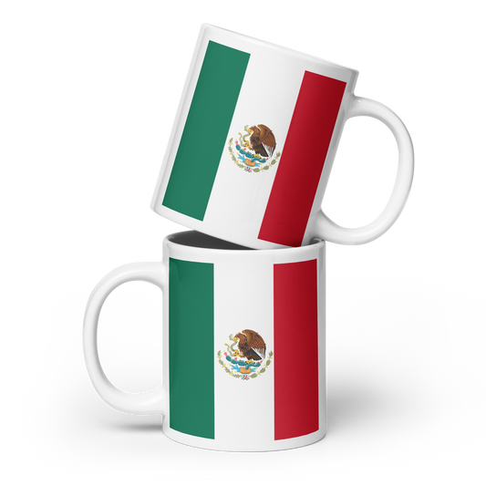 Mexico Flag "Stylish Glossy Ceramic Mug"