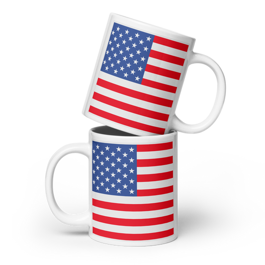 United States Flag "Stylish Glossy Ceramic Mug"