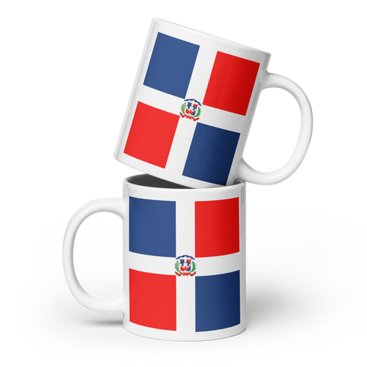 Dominican Republic Flag "Stylish Glossy Ceramic Mug"