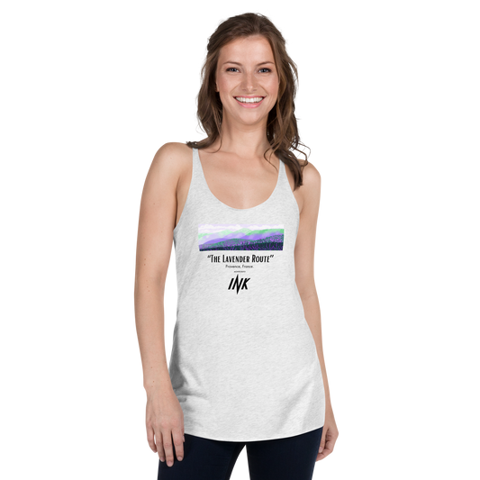 “The Lavender Route” motif Flawless Edge Racerback Tank Top