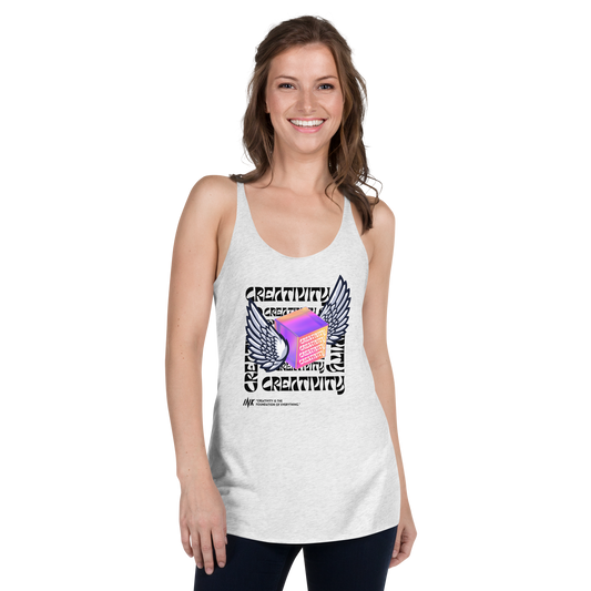 Flawless Edge Racerback Tank Top with Iconic "Cube of Creativity" print