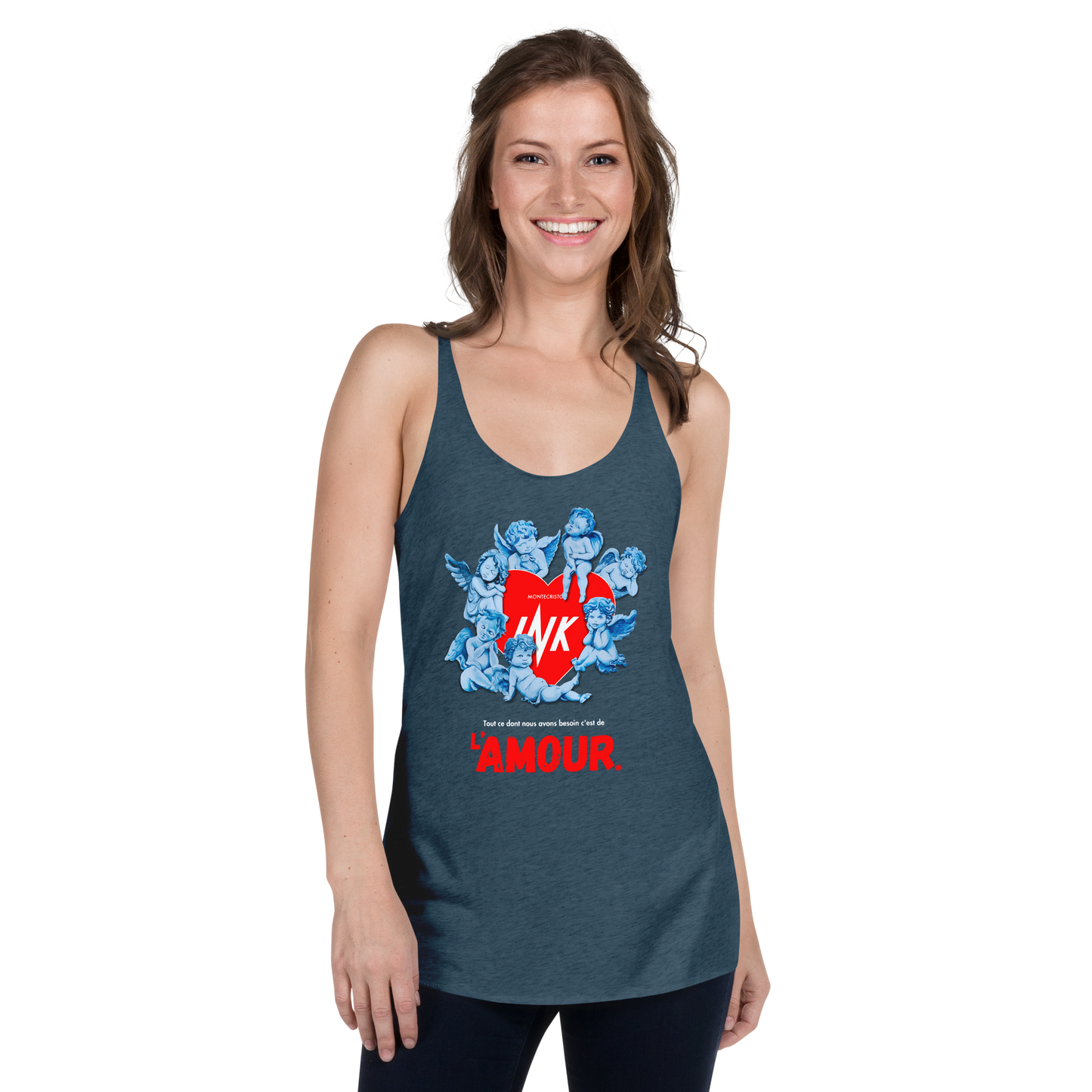 Flawless Edge Racerback Tank Top with Iconic “AMOUR” motif