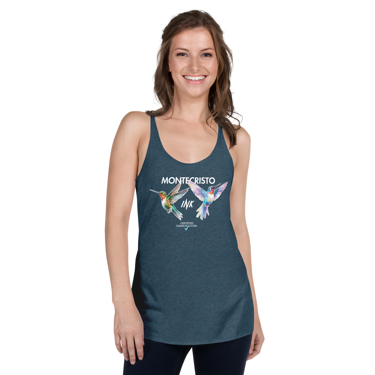 Flawless Edge Racerback Tank Top with "Certified Fashion Lover" motif