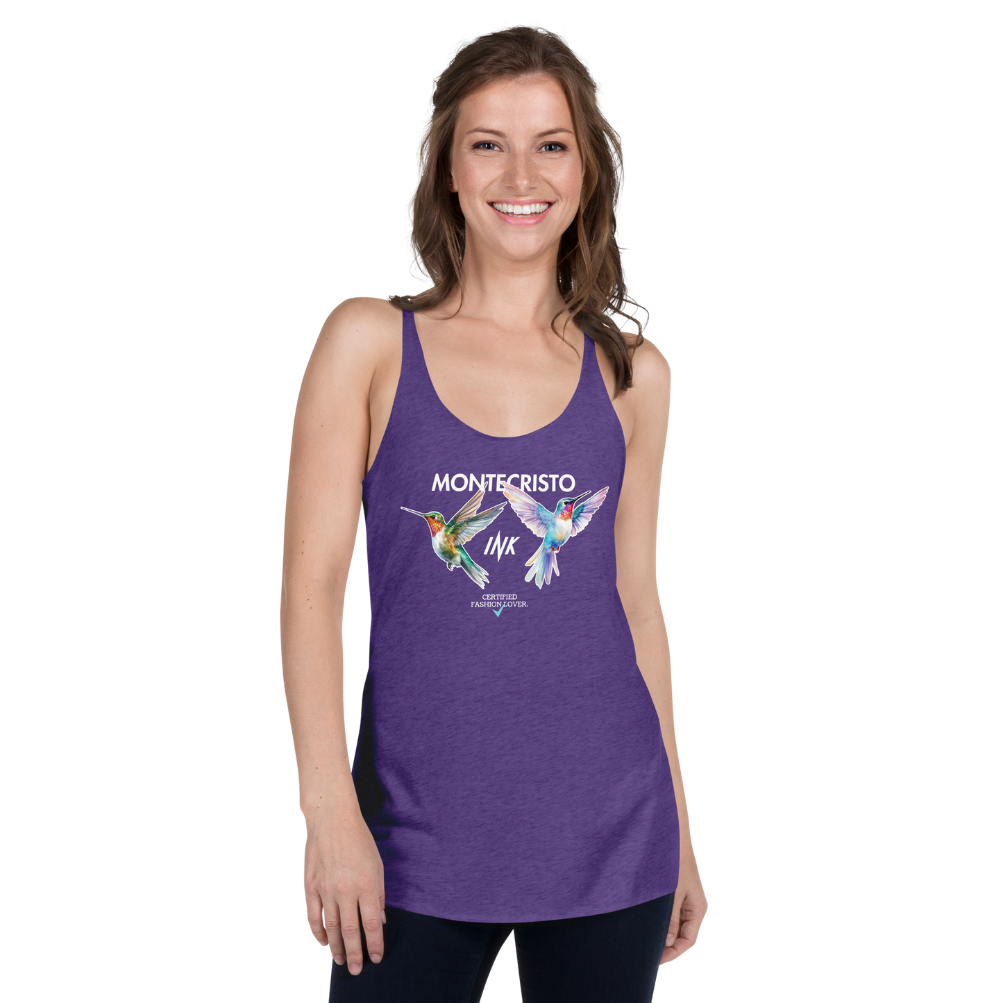 Flawless Edge Racerback Tank Top with "Certified Fashion Lover" motif