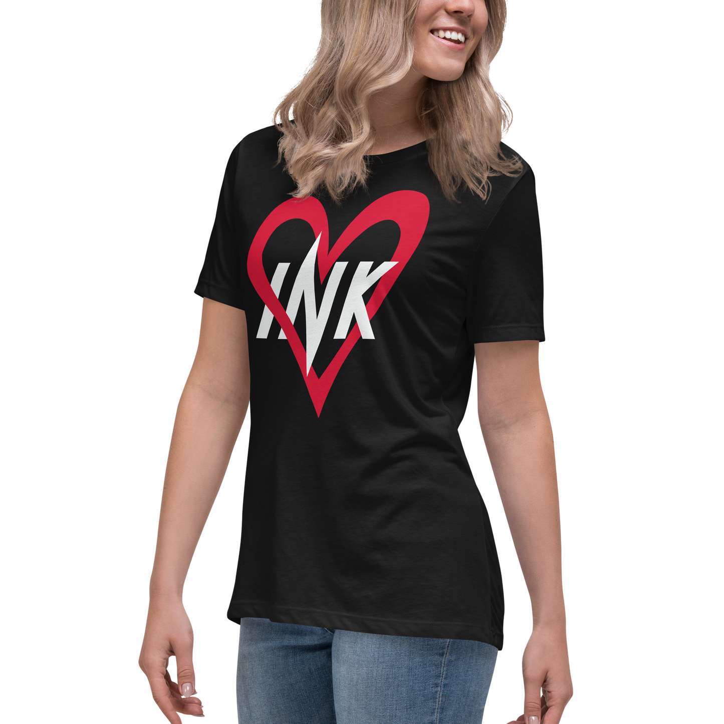 Premium Comfort Women's Relaxed Tee with "Ink Love" Iconic motif