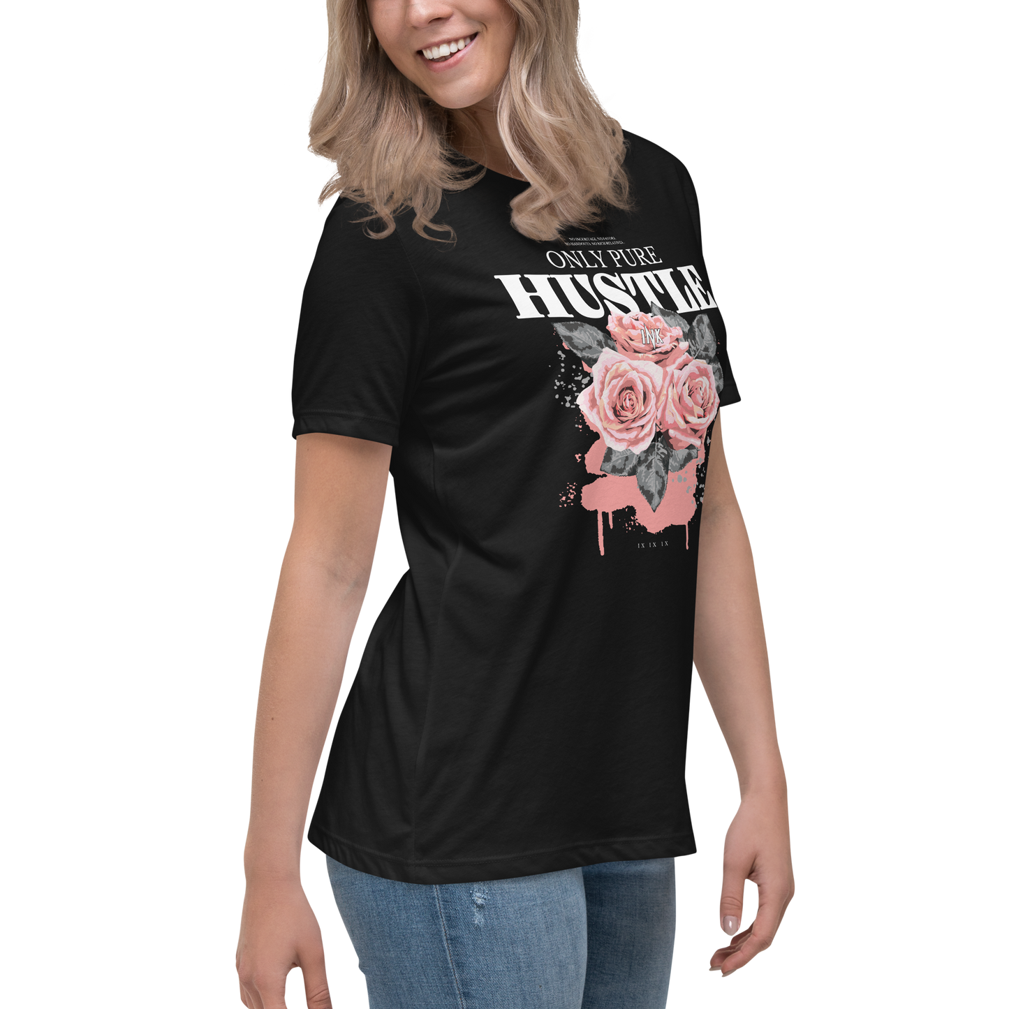 Premium Comfort Women's Relaxed Tee with "Only Pure Hustle" motif