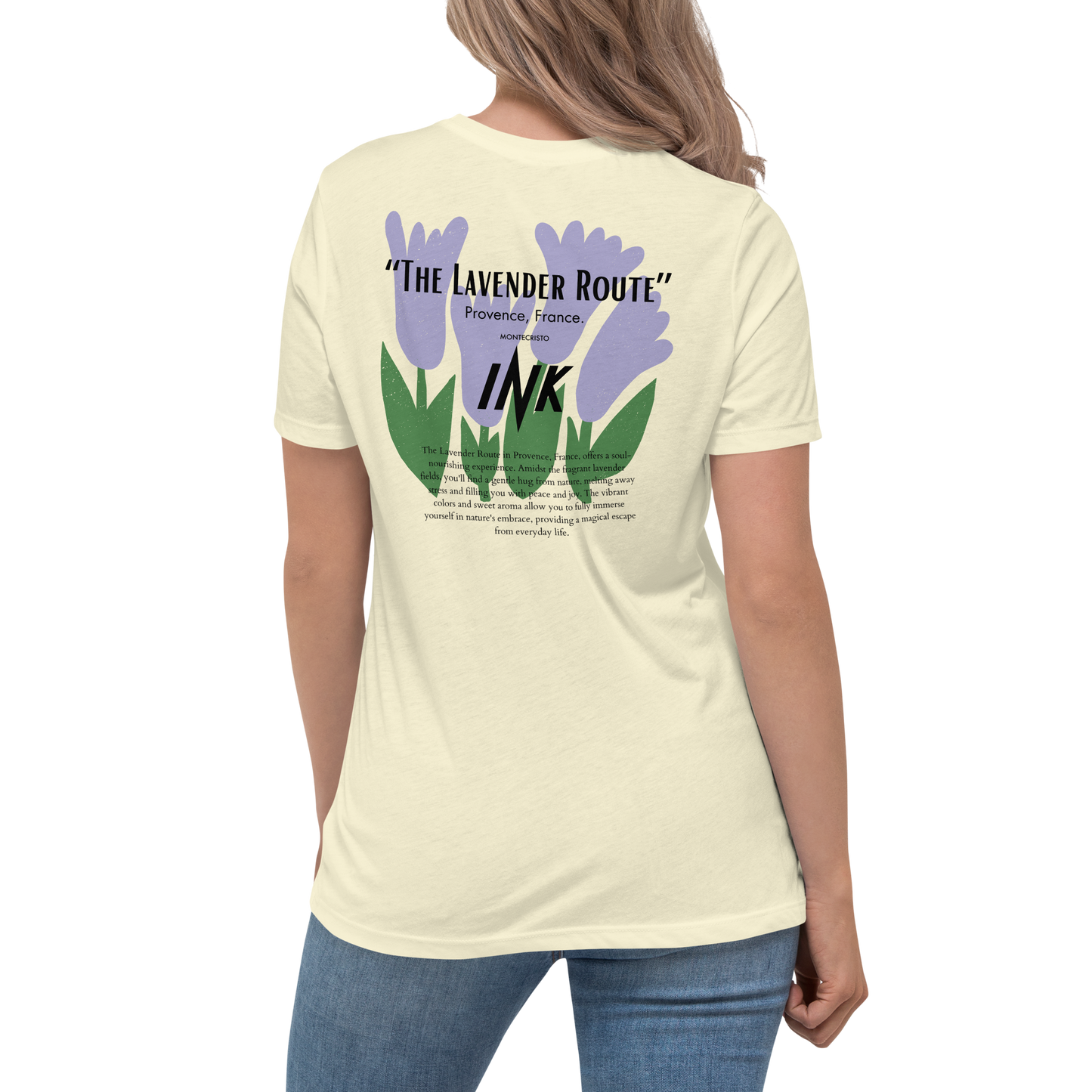 “The Lavender Route” motif Premium Comfort Women's Relaxed Tee