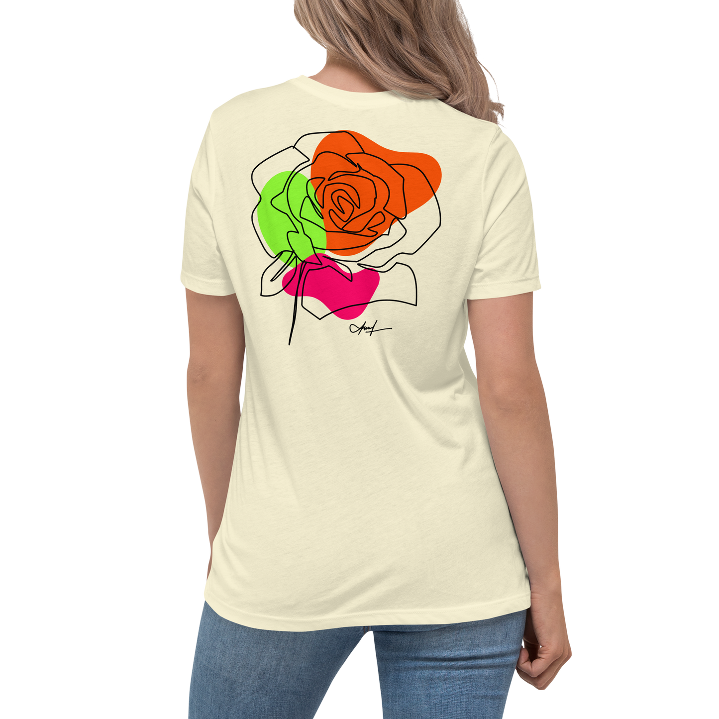 Premium Comfort Women's Relaxed Tee with "Let Your Dreams Blossom" design