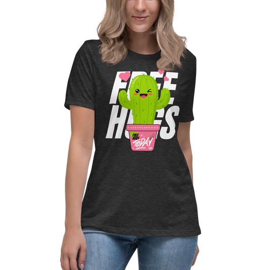 Premium Comfort Women's Relaxed Tee with "Free Hugs Today" design