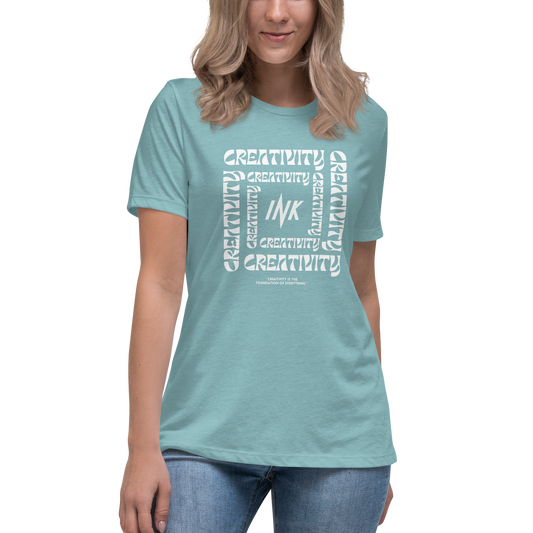 Premium Comfort Women's Relaxed Tee with Iconic "Cube of Creativity" print