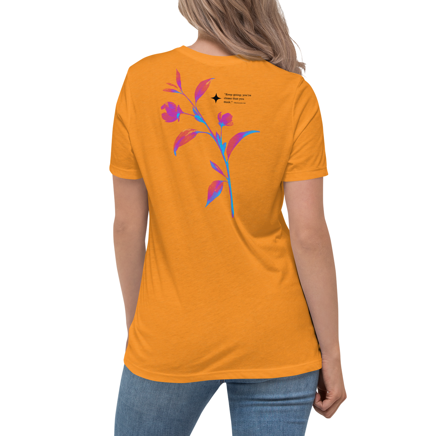 Premium Comfort Women's Relaxed Tee with "Montecristo Ink Floral" motif